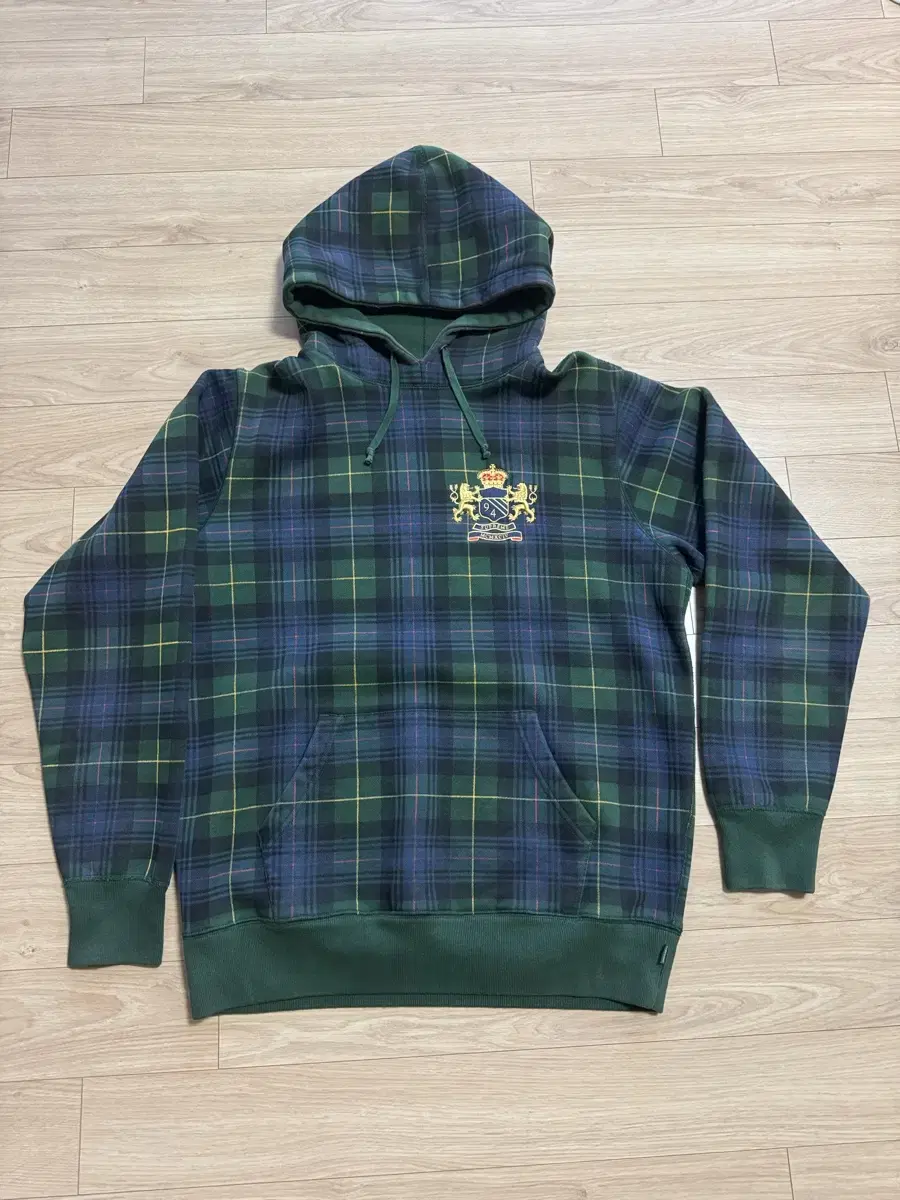 Supreme 08SS Crest Tartan Hoodie Green M