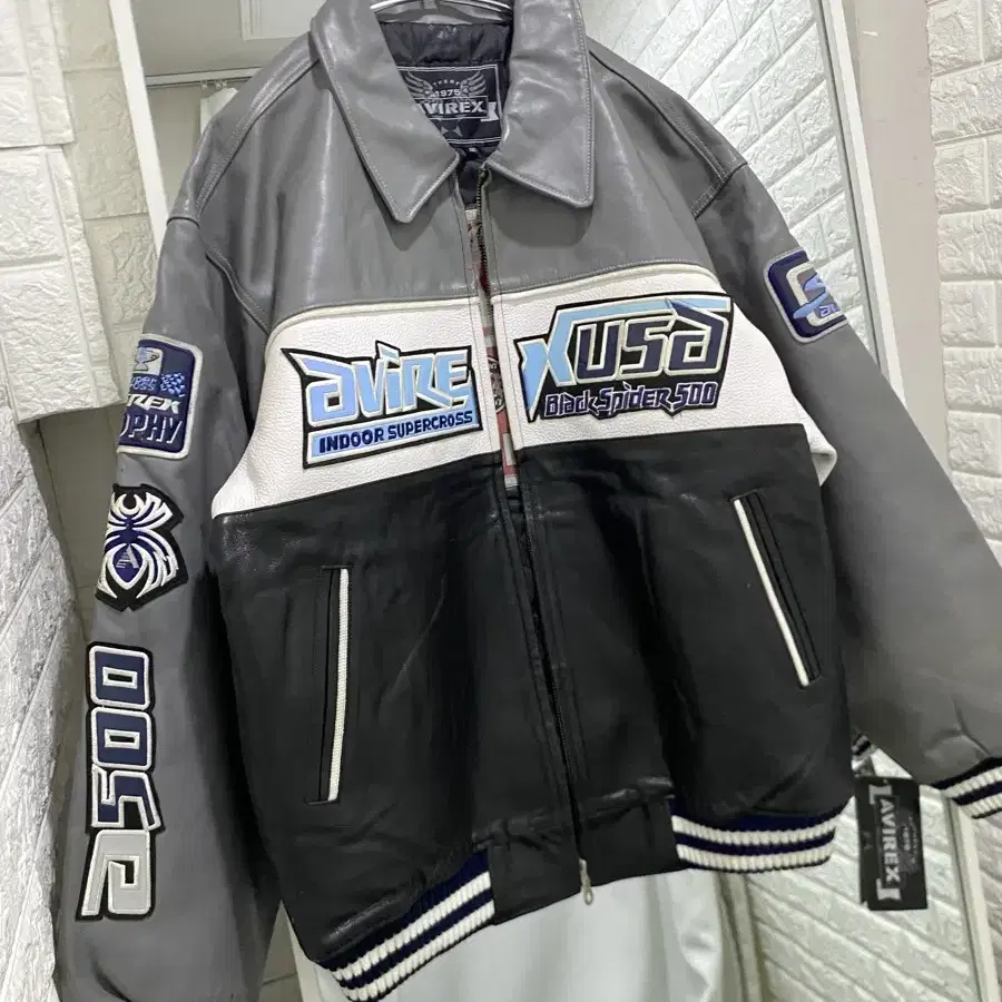 Avirex Spider500 Leather Varsity Jacket