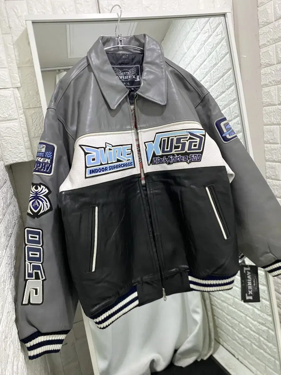 Avirex Spider500 Leather Varsity Jacket