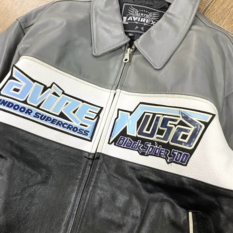 Avirex Spider500 Leather Varsity Jacket