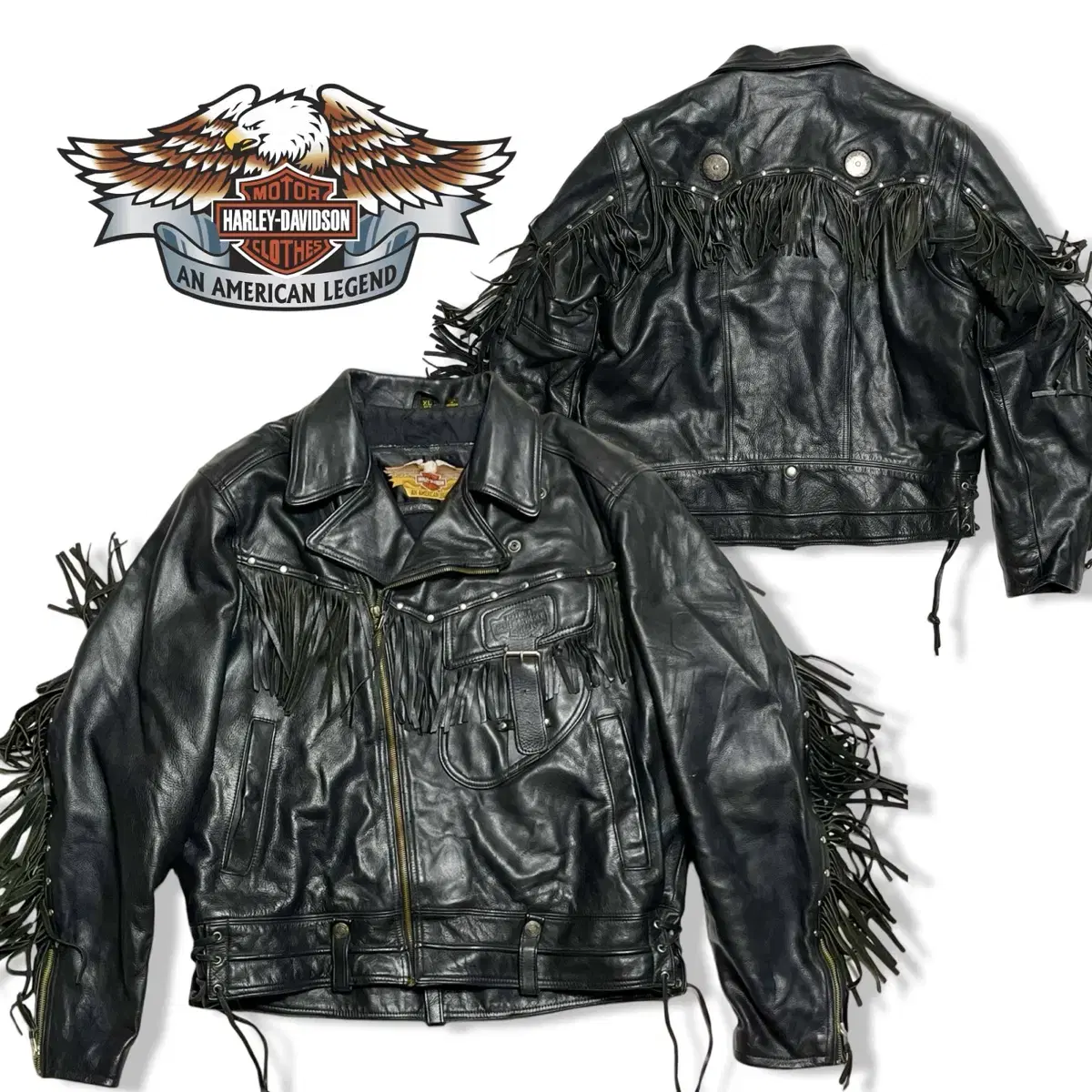 XL Harley-Davidson Cowhide Fringe Rider Jacket