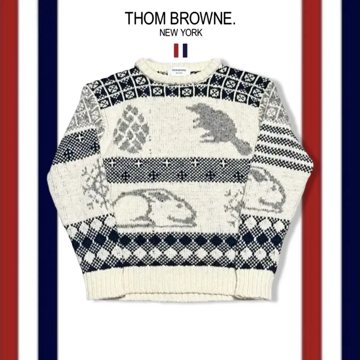 3 Thom Browne Donegal ikon Pair Sweater