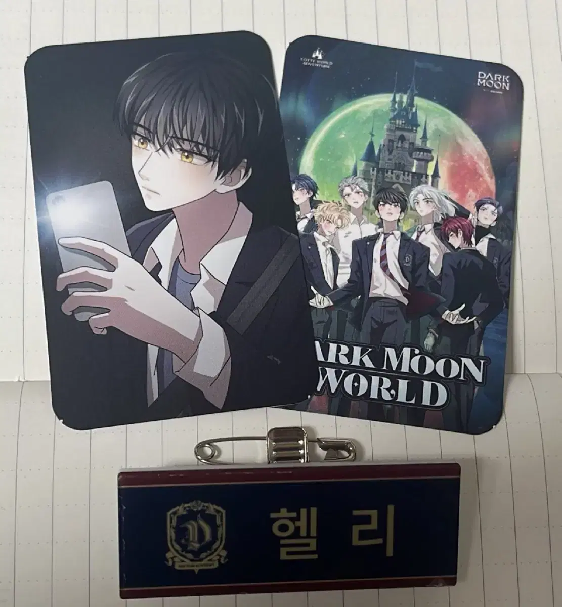 Darkmoon Lotte World Heli photocard Name Badge Set