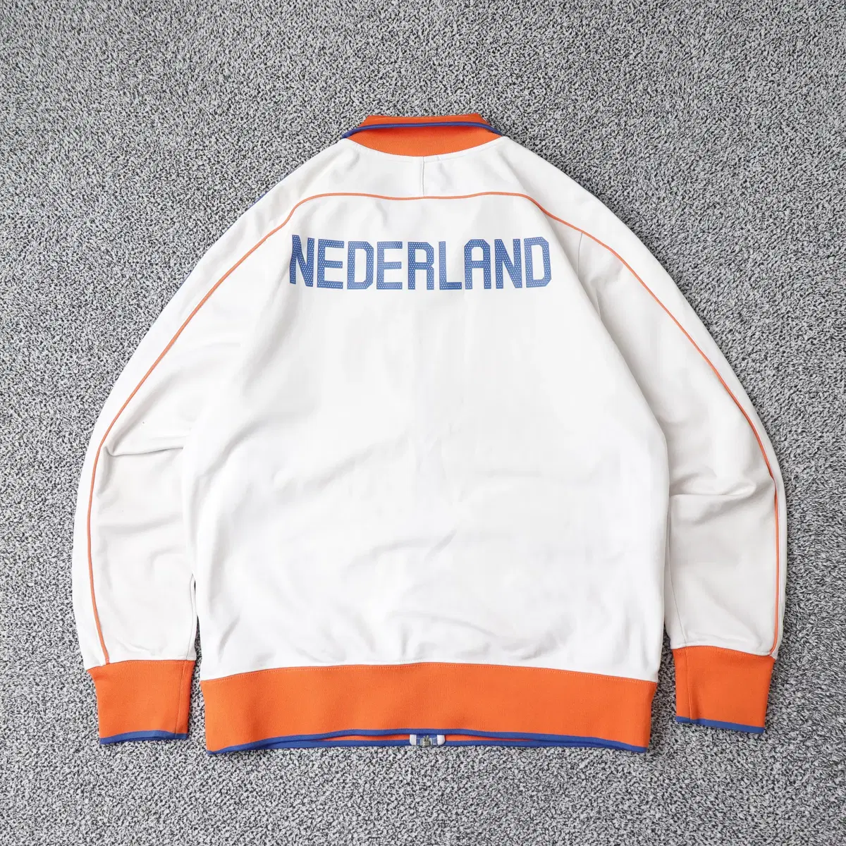 Nike White Orange Netherlands National Team Tracktop Jersey (L)