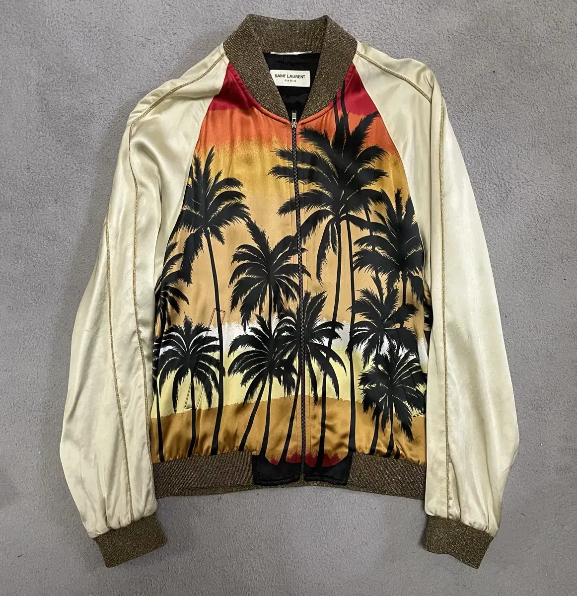 Saint Laurent 16ss Palm Tree Scajane Suede Jacket