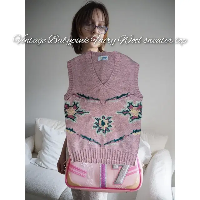 Vintage Babypink Fairy Wool sweater top