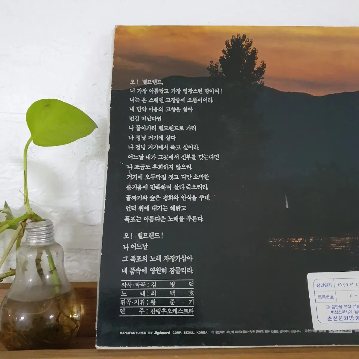 최백호노래   마르따의  연인 주제음악 LP  1986