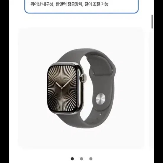 애플워치10 내추럴 티타늄 42mm 스톤그레이밴드m/l진짜단순개봉