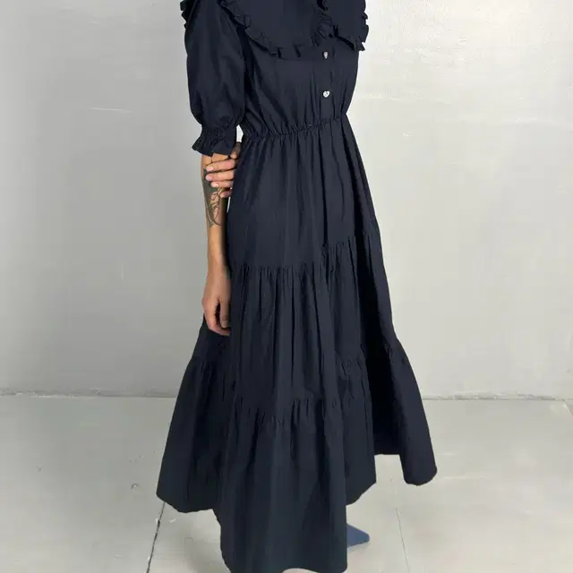 vintage navy prairie dress