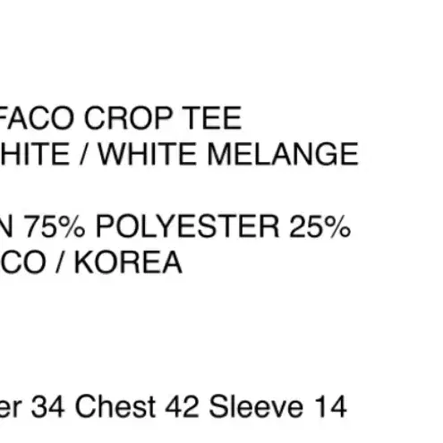 파코 MIDST FACO CROP TEE WHITE 크롭티