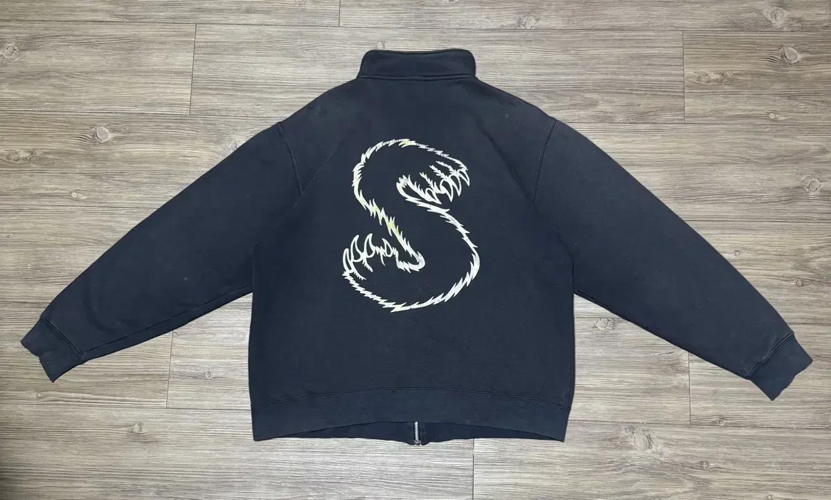 Old Stussy Dragon Motif S Logo Sweatshirt Zip Up