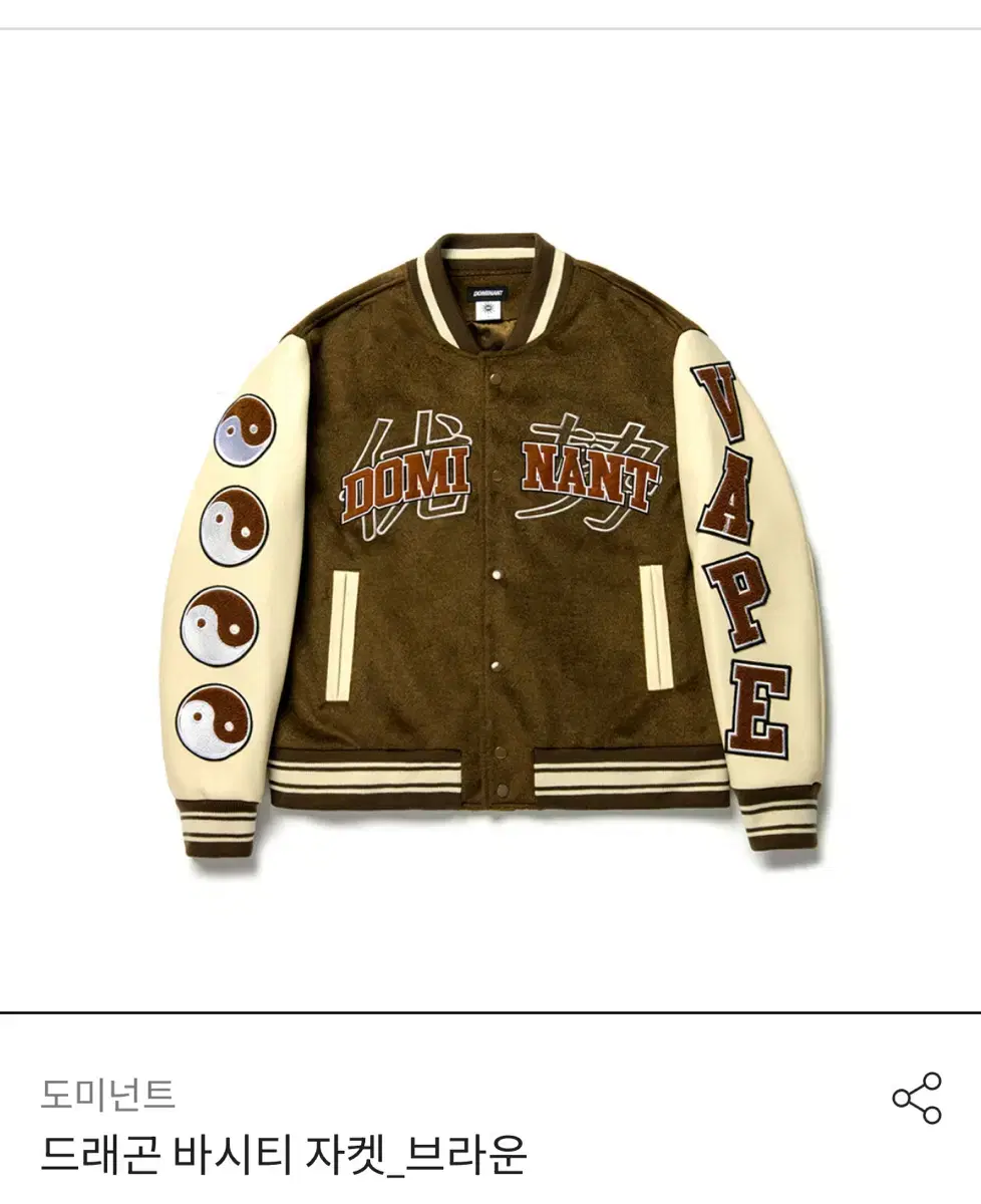 Dominant Dragon Varsity Jacket Brown