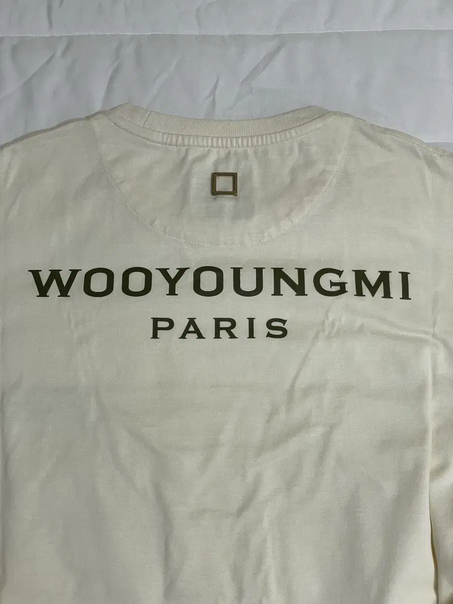 Wooyoungmi Back logo short sleeve T-shirt beige 46 size