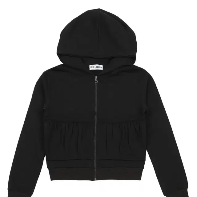 오스하이 wrinkle hood zipup black