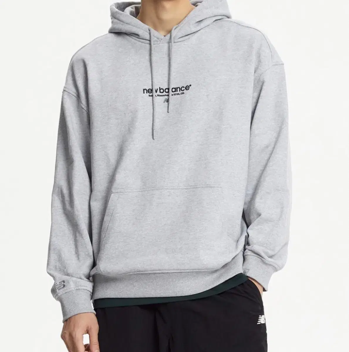 New) New Balance UNI ESS Lettering Hoodie Grey