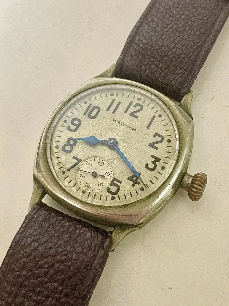 1920년대 빈티지 월쌈 수동 시계 쿠션 청침 Waltham