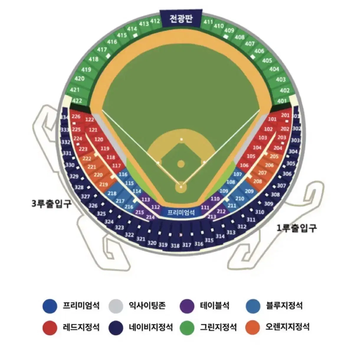 (판매완료)마감 준플레이오프 5차전 lg 1루 네이비 310블럭 8열