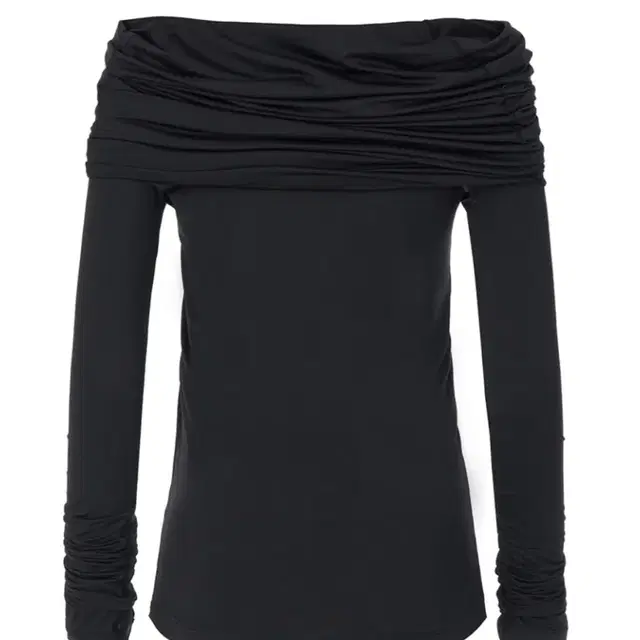 NACHE_ DRAPING LONG SLEEVE BLACK