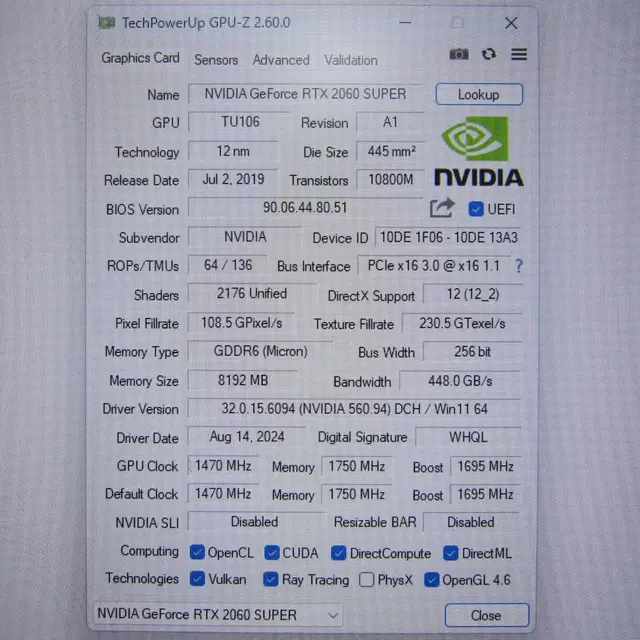 GALAX  RTX 2060 SUPER EX WHITE OC D6 8GB