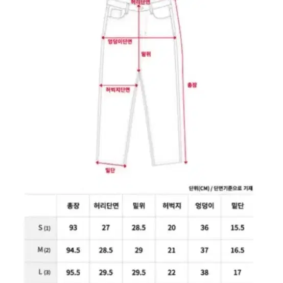 새상품) 룩앳민 -3kg 일자팬츠