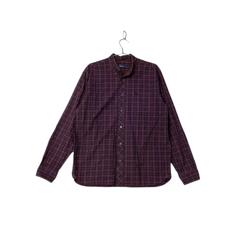 [Fred Perry ]Check Burgundy Shirt L