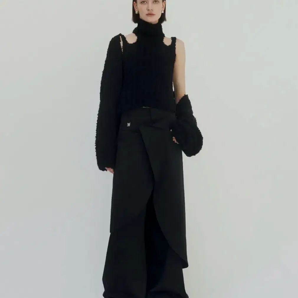 트리밍버드 Wrap Double-layered Pants [Black]