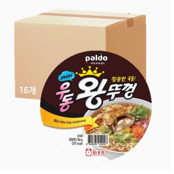 무료배송-팔도 미니 우동 왕뚜껑 80g 16개입 사발면 컵라면