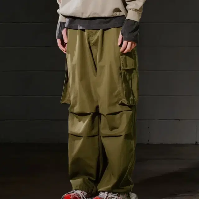 [L] 빅유니온 깡 PLEATED CARGO PANTS OLIVE