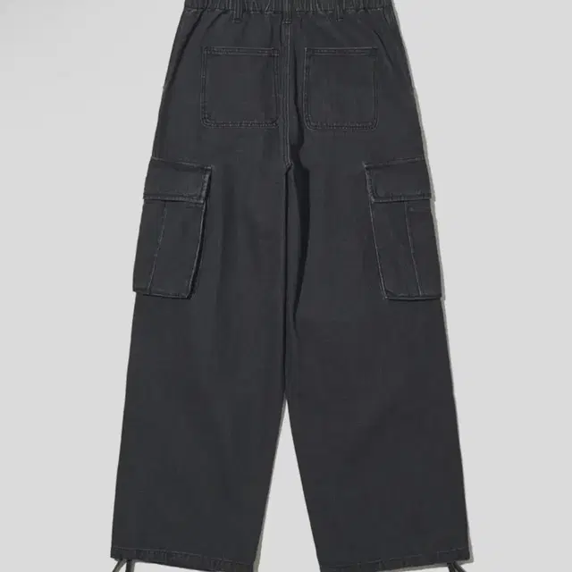 [L] 빅유니온깡PLEATED CARGO PANTS black denim