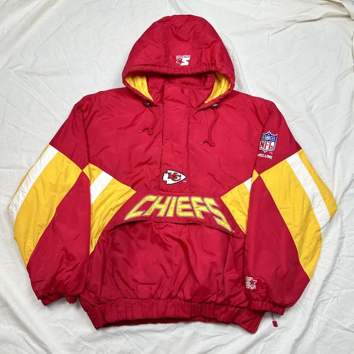 XL 90s NFL x STARTER 캔자스시티 치프스 아노락 후드점퍼