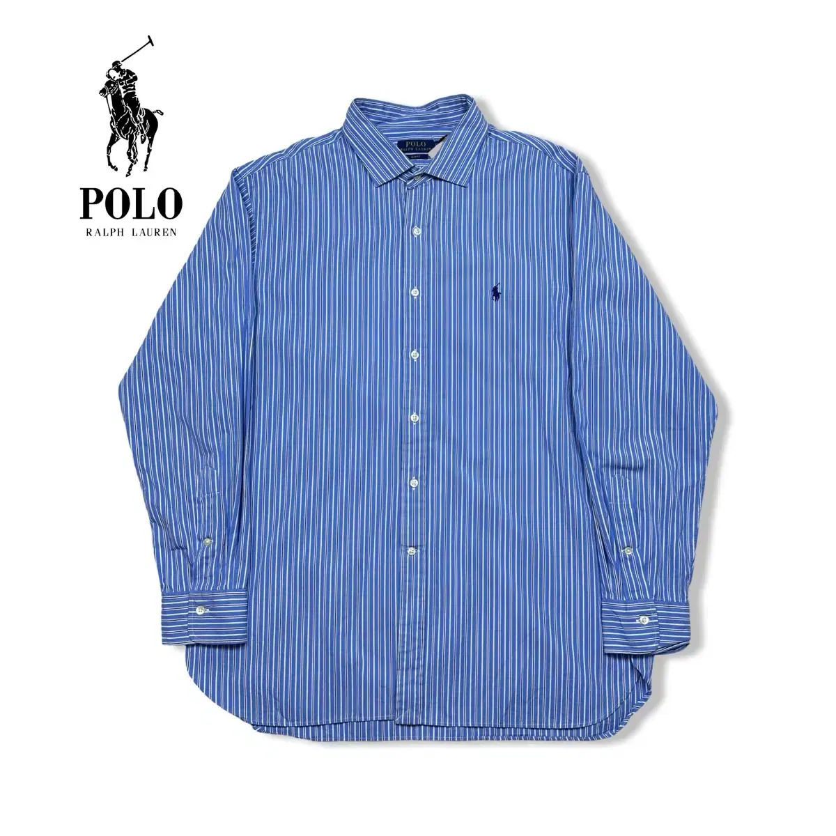 17 1/2 Polo Ralph Lauren Semi Wide kara Slim Fit Striped Shirt