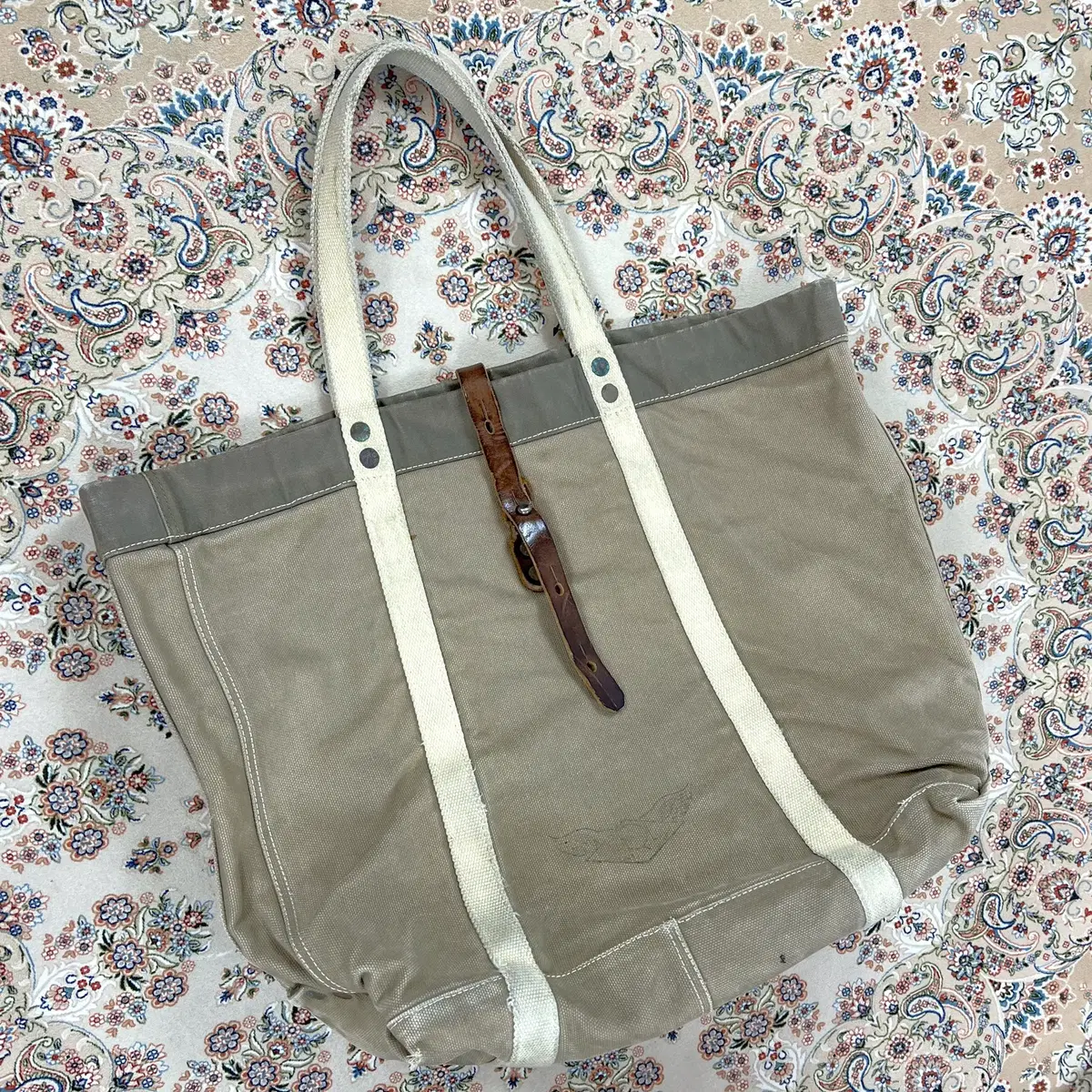 [Grade B, OS] RRL Double Egg l Olive Hard Canvas Tote Bag