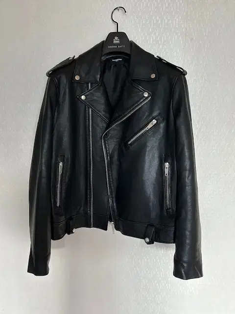 (Free shipping)THE KOOPLES Sheepskin and leather jacket