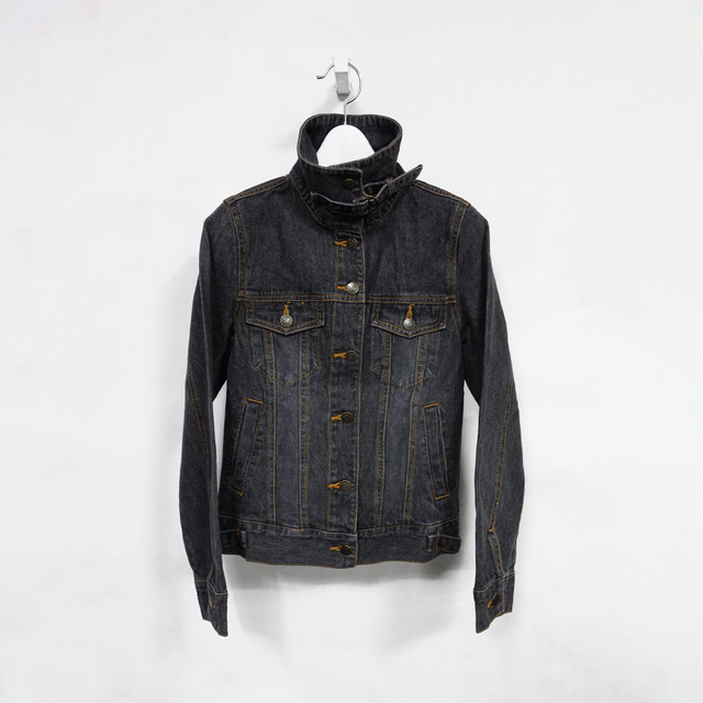 JPN CONVERTABLE HIGHNECK DENIM JACKET, M