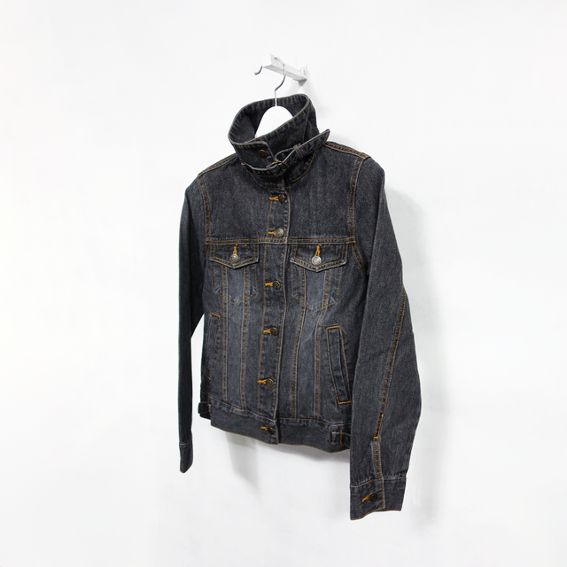 JPN CONVERTABLE HIGHNECK DENIM JACKET, M