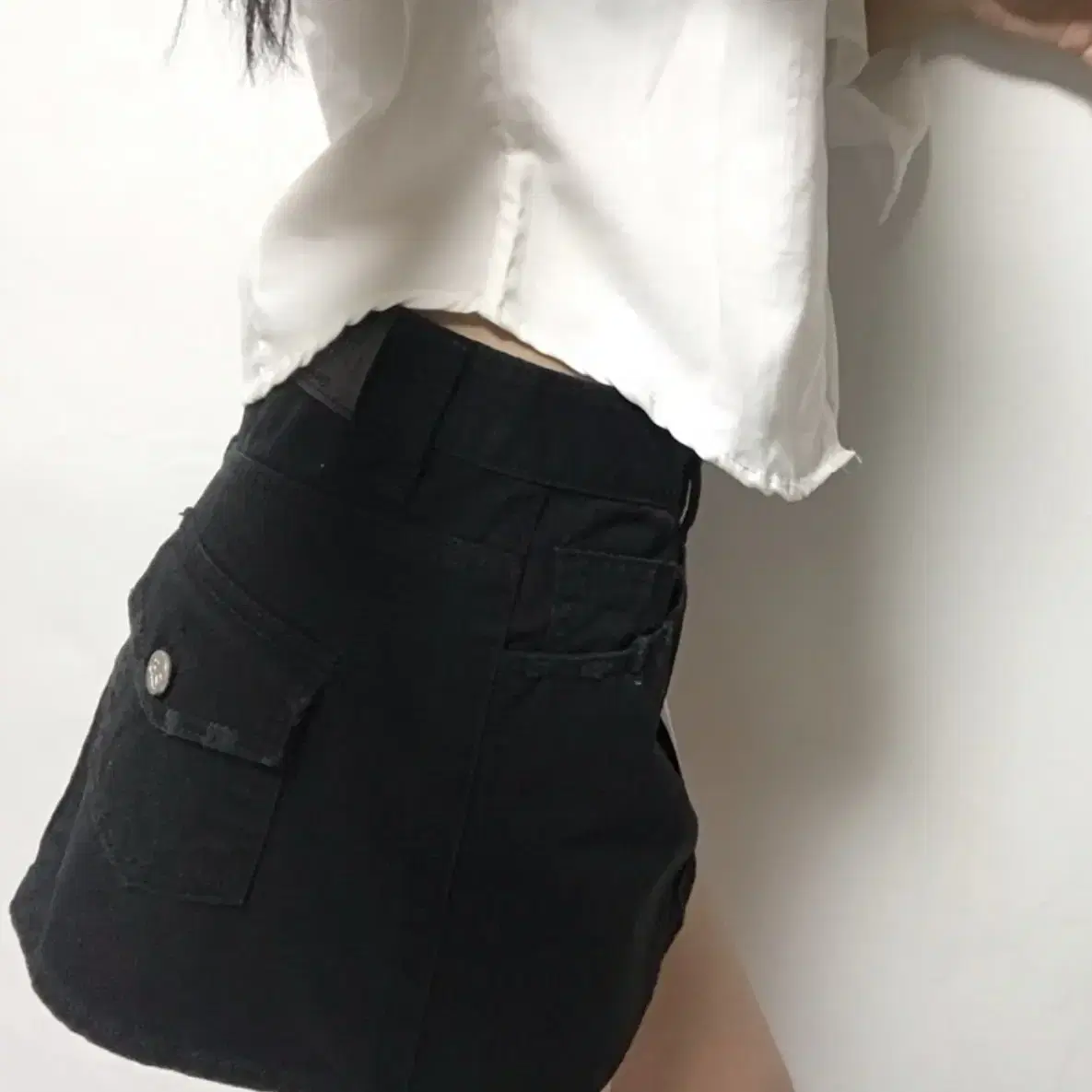 애즈온 블랙 로우 스커트 ason black low skirt