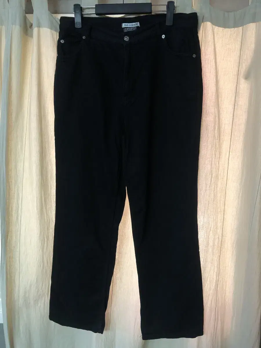 Haregashi Bust-cut Black Satin Pants in Black, 48