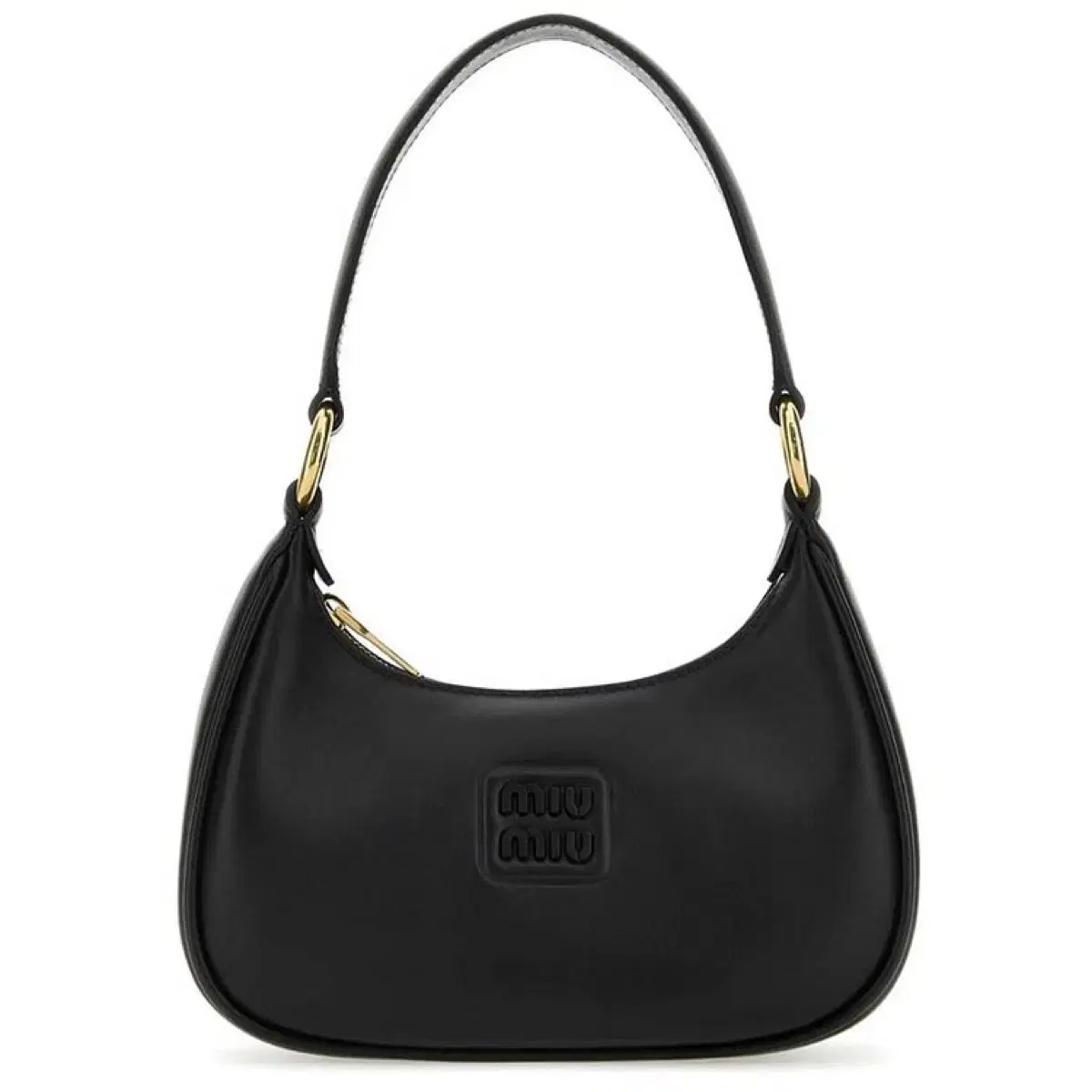 Miu Miu Soft Padded Shoulder Hobo Bag Black 5BC142