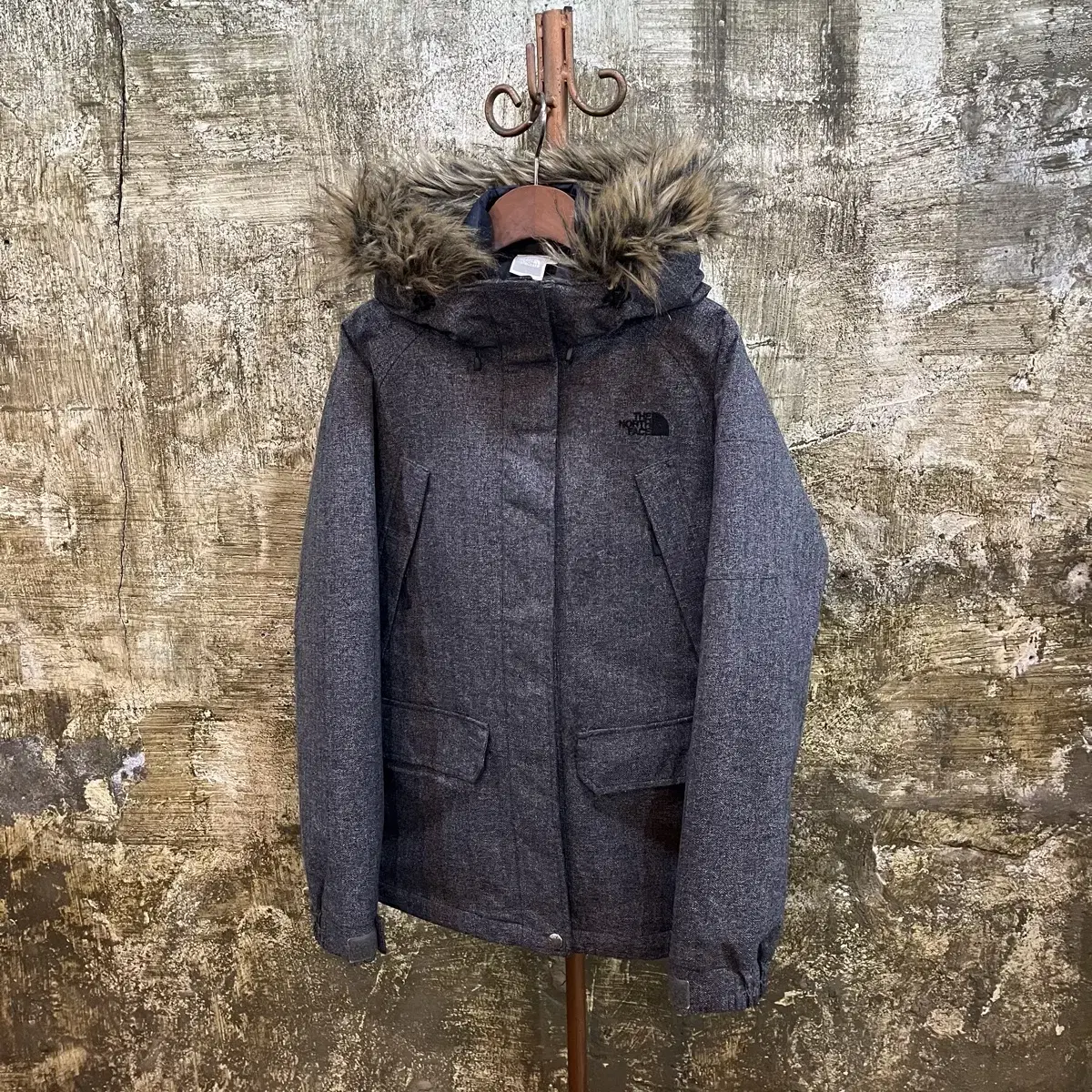 The North Face Down Lined Fur Jacket Unisex Vintage