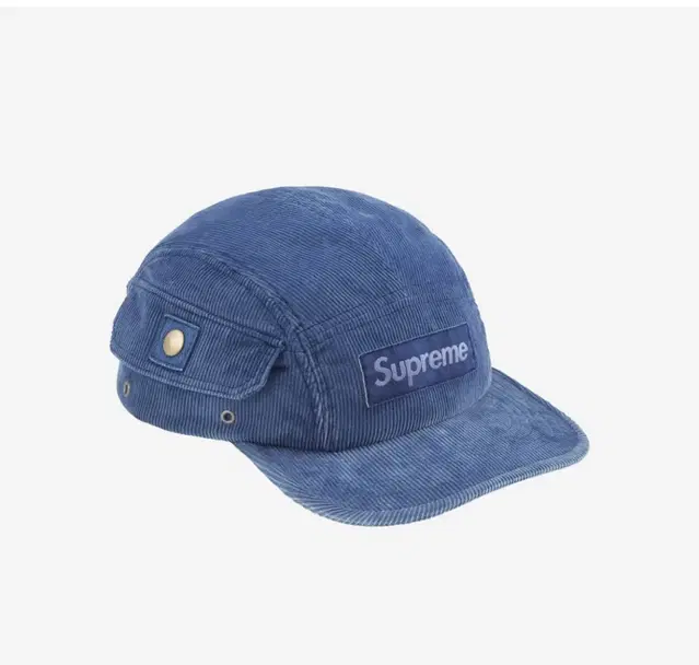 Supreme Corduroy Pocket Camp Cap Blue