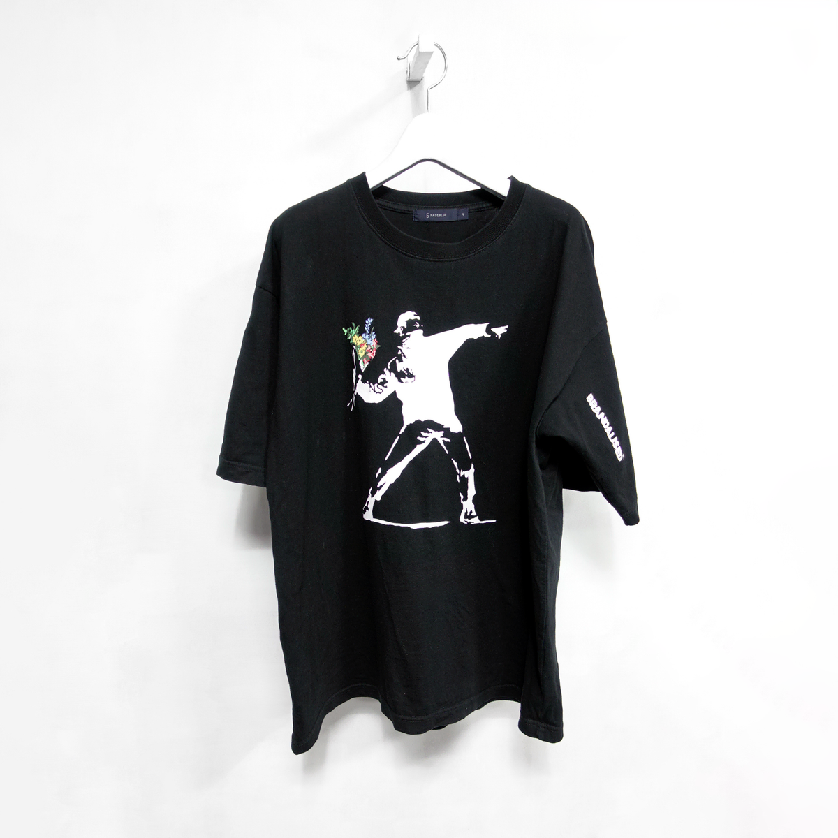 BANKSY FLOWER BOMBER 뱅크시 플라워보머 티셔츠 , L