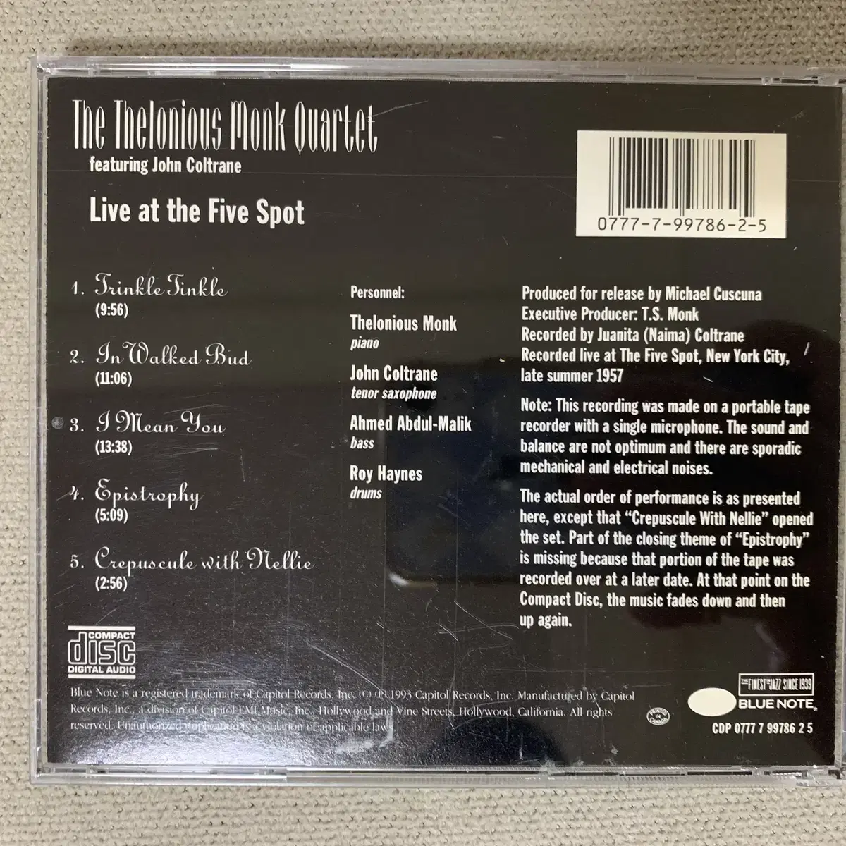 [CD] The Thelonious Monk Quartet ...