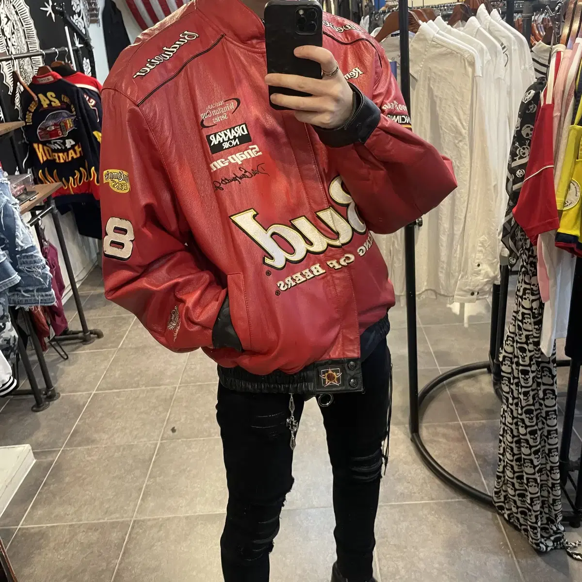 (NO.9)CHASE AUTHENTICS Chase Authentic Budweiser Leather Jacket