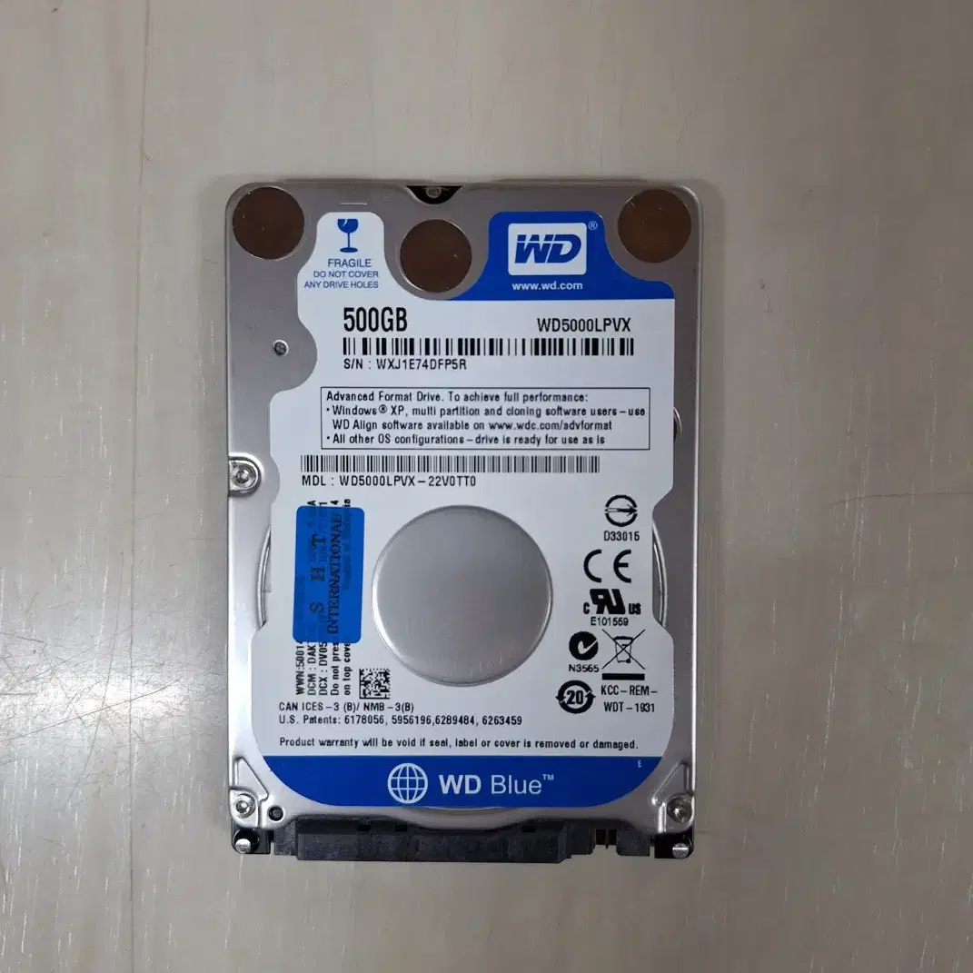 노트북용 WD 웨스턴디지털 HDD (하드) 500GB 슬림 2.5인치