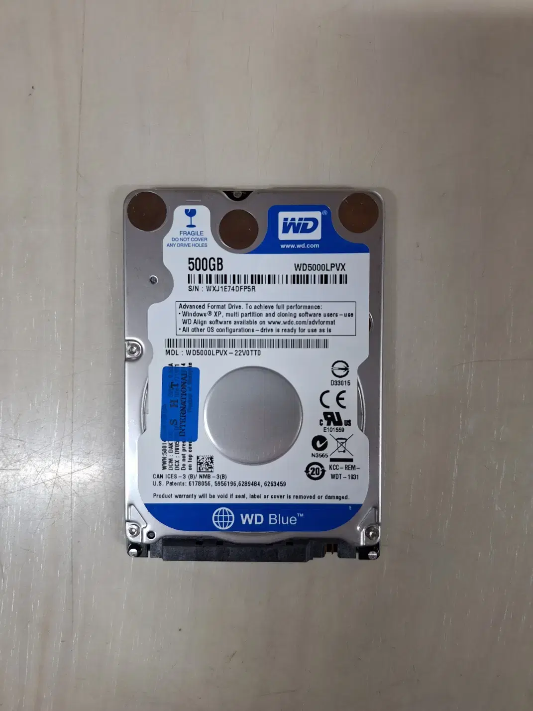 노트북용 WD 웨스턴디지털 HDD (하드) 500GB 슬림 2.5인치