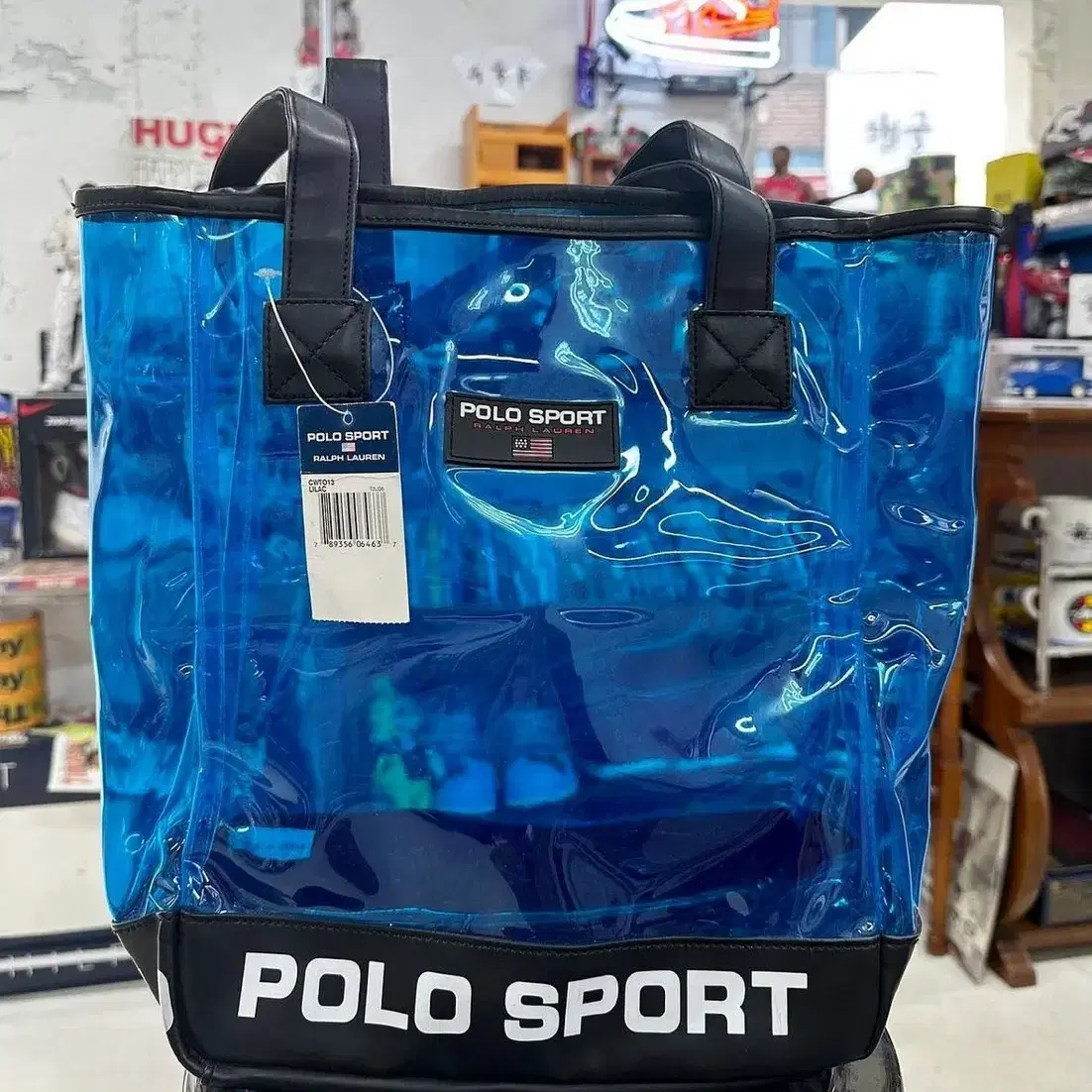 polo sport pvc tote bag clear 폴로스포츠