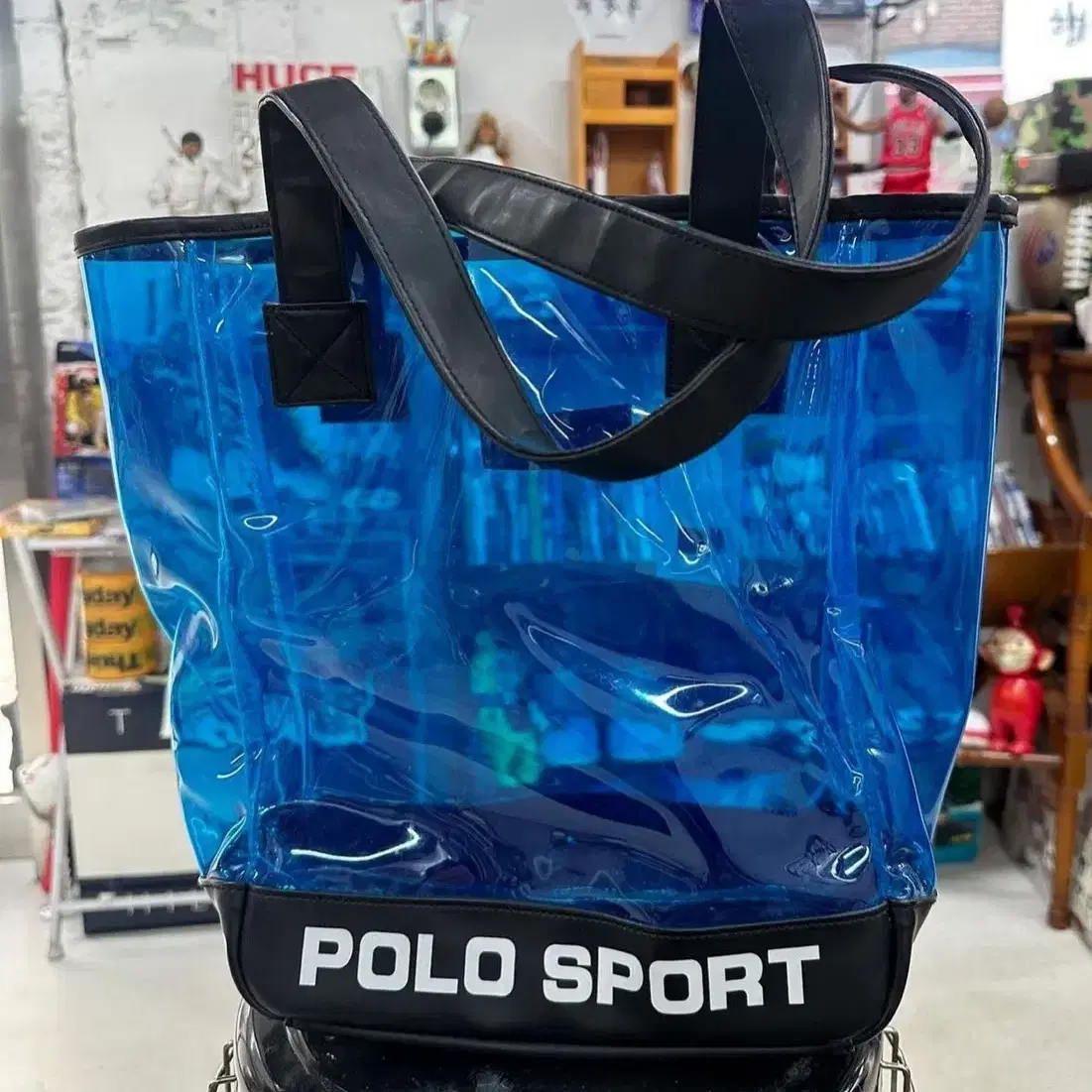 polo sport pvc tote bag clear 폴로스포츠