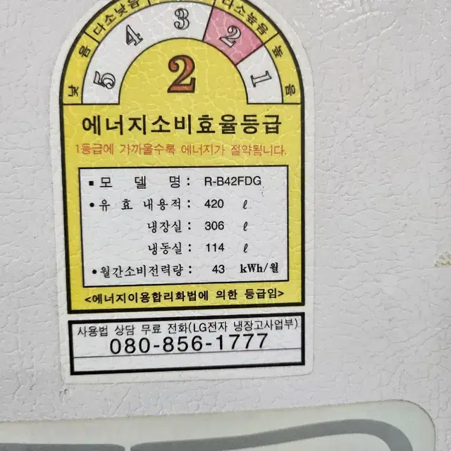 엘지 투도어 냉장고 420리터