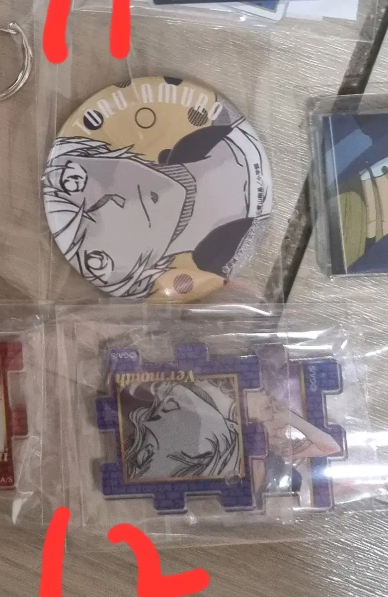 Conan Exhibition Amuro Akai Vermouth Puzzle keyring Canbadge