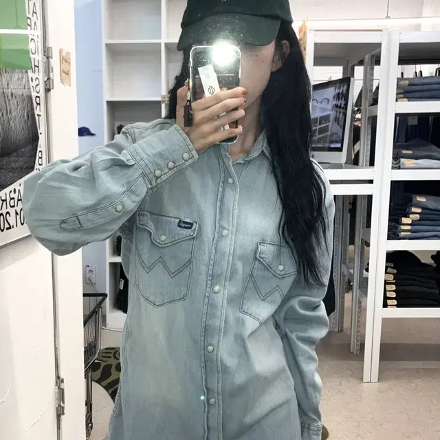 (S) Wrangler 랭글러 웨스턴 데님 셔츠